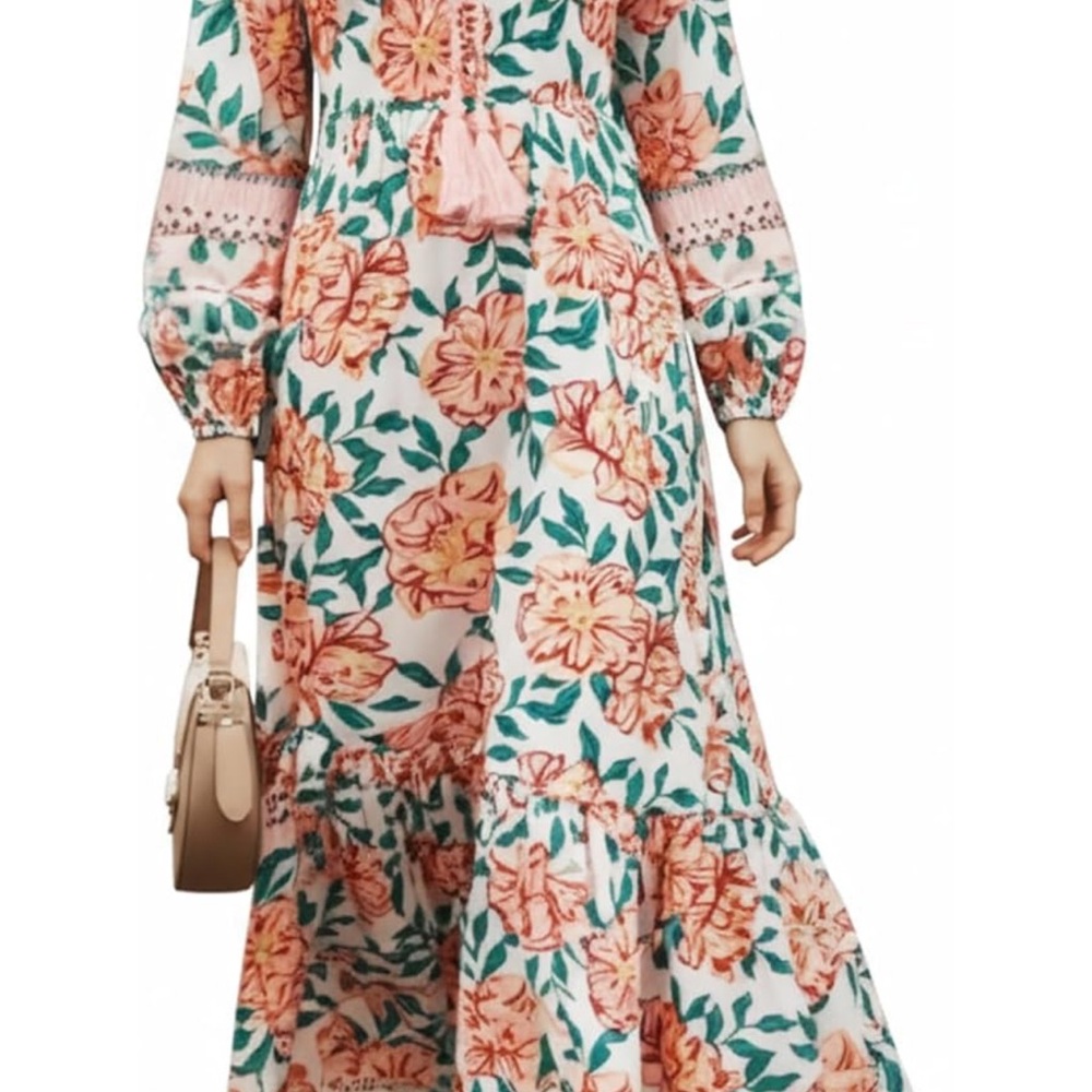 Sunny Spirit Floral Long Sleeve Maxi Dress